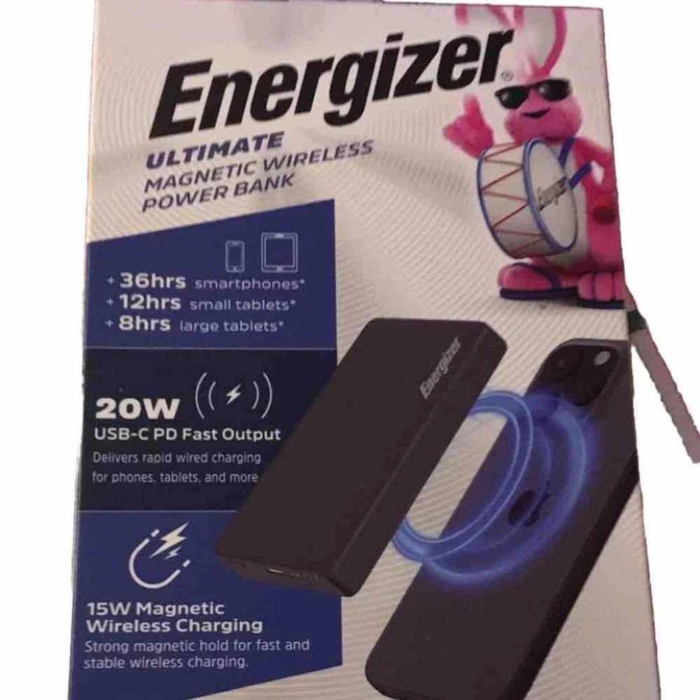 Energizer 20W Wireless Portable Magnetic Fast Charging Power Bank with USB-C PD